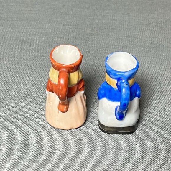 Vintage Miniature 2” Toby Jug Pitchers Colonial Woman Set 2" Tall-Occupied Japan - Picture 5 of 10